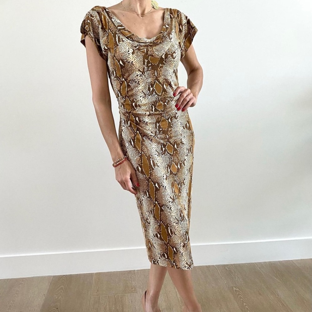 Gorgeous classy Diane Von Furstenberg snake print dress. Size 2.
